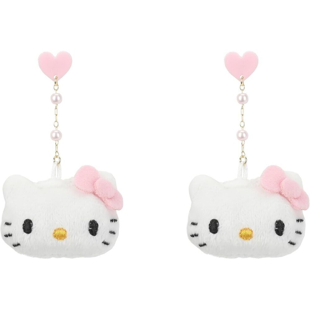 Hello Kitty Plush Earrings Zinc Alloy Dangle Unisex Gift